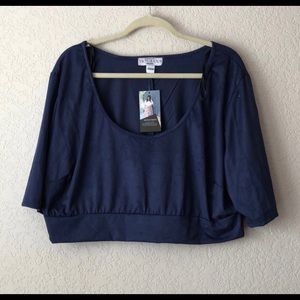 NWT SOCIETY PLUS SUEDE CROP TOP